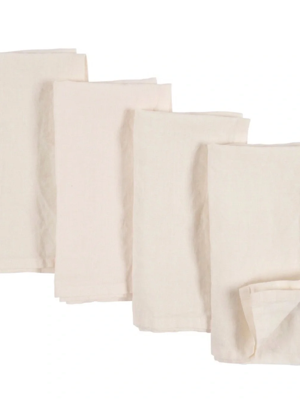 Pottery Barn Oversized Ivory Linen Napkins Set 6 Beach Natural Lightweight